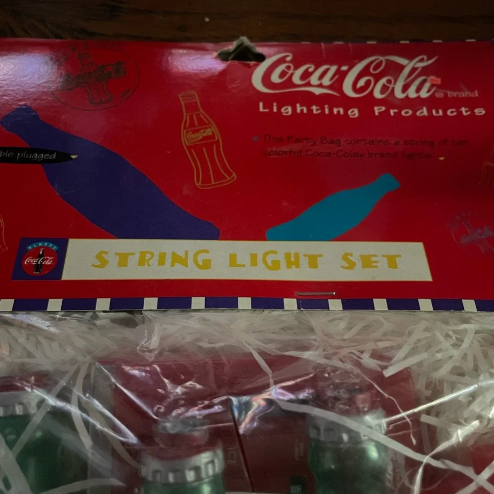 Coca Cola String party Light Set with Red and Green Bottles summer vibes